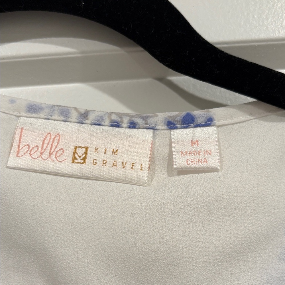 Belle by Kim Gravel White Tunic with Blue and Gray Print - Picture 2 of 3